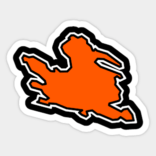 Mayne Island BC Silhouette - Tangerine Orange - Mayne Island Sticker